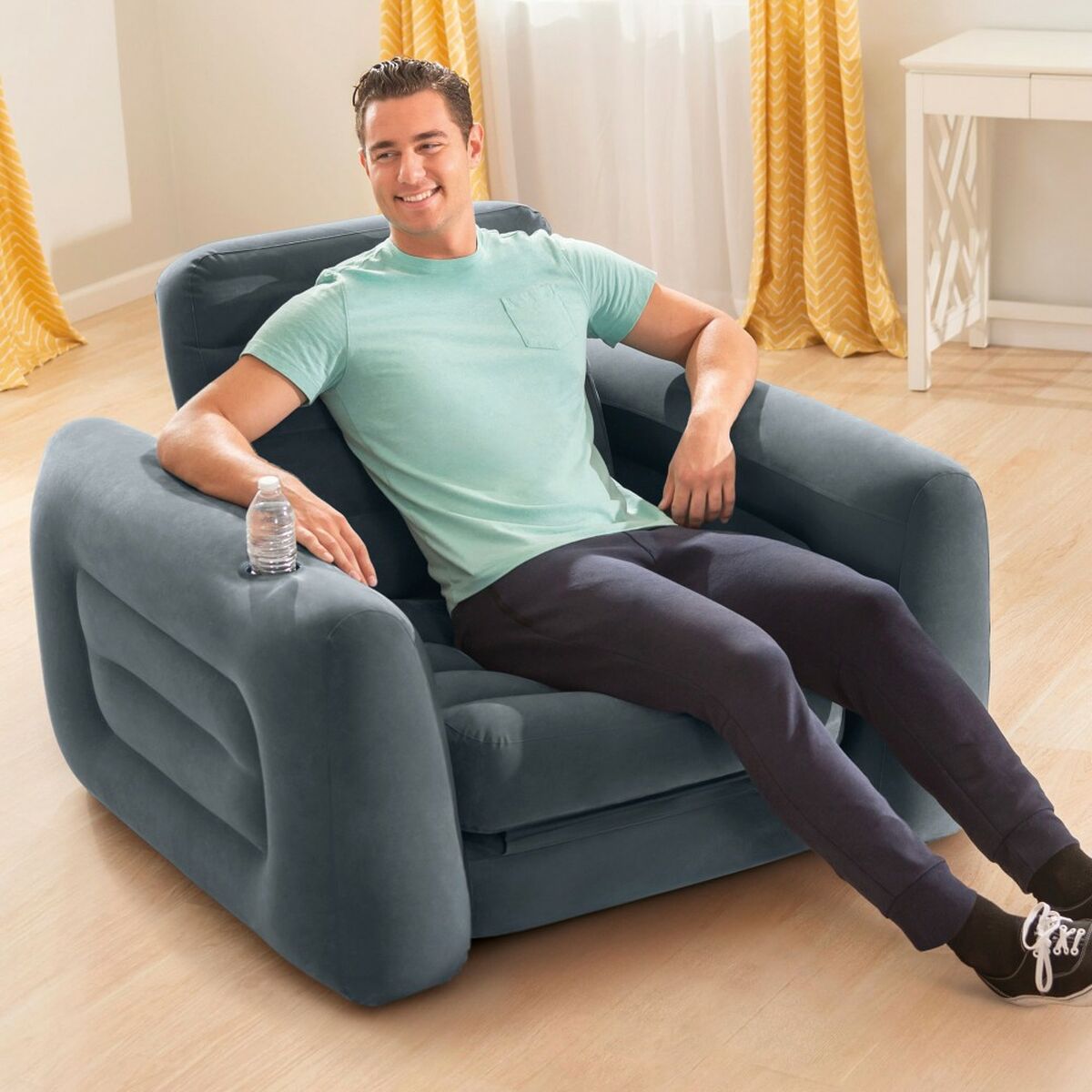 Opblaasbaar Sofabed Intex Pull-Out 177 x 66 x 224 cm Grijs